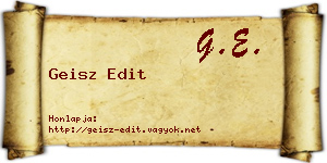 Geisz Edit névjegykártya